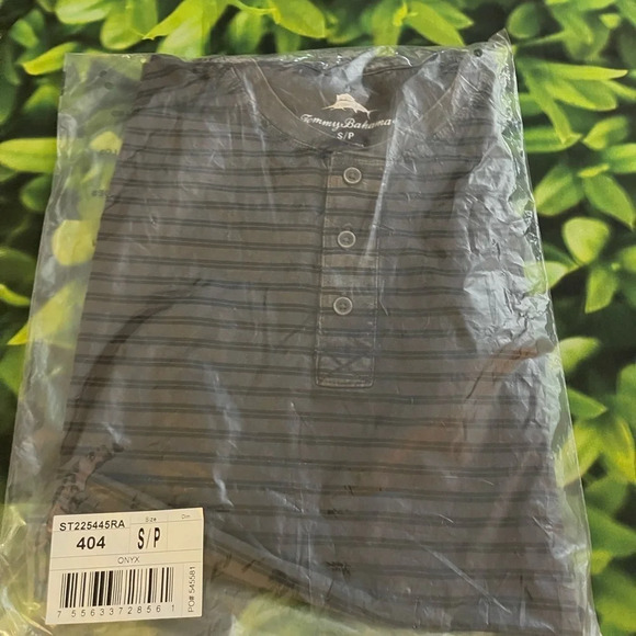 Tommy Bahama Tidelands Short Sleeve Henley, Onyx, Small, NWT - Picture 4 of 10